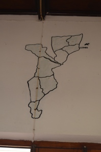 Mapa de Moçambique onde não existia, na época a província de Manica